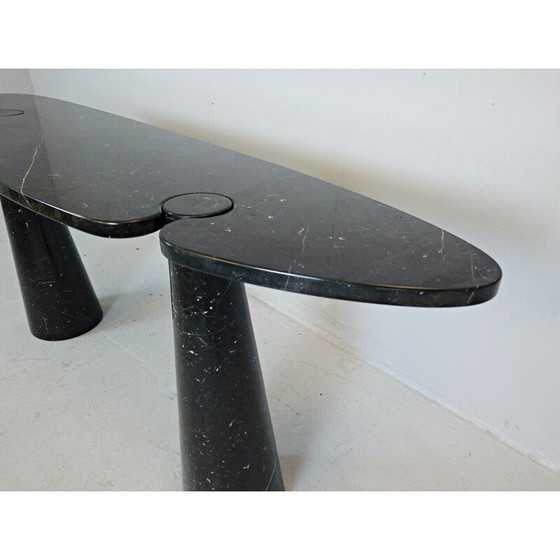 Image 1 of Vintage Angelo Mangiarotti Eros Black Marble Console In Nero Marquina