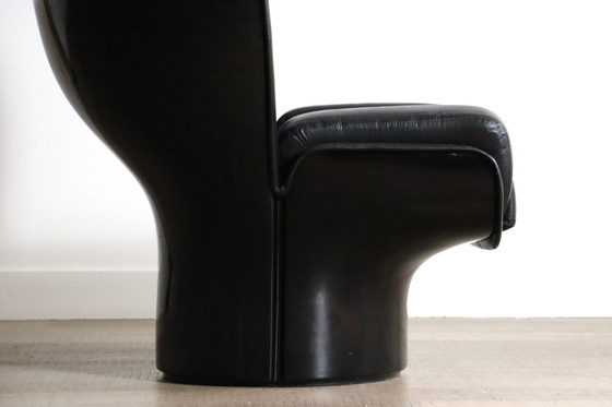 Image 1 of Vintage Elda Loungestoel in zwart op zwart van Joe Colombo voor Comfort Italië 1970