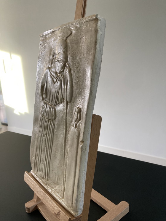 Image 1 of Bas-relief d'Athéna Minerve en deuil, copie en plâtre des années 1950