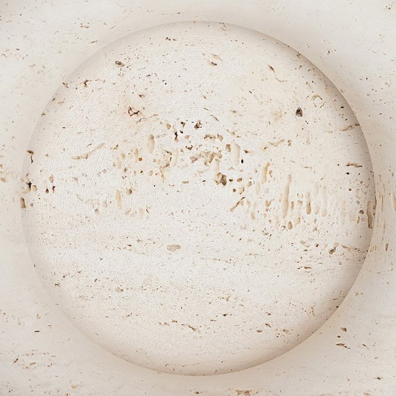 Image 1 of Ciotola in travertino “Voltero” di Pier Alessandro Giusti ed Egidio Di Rosa per Up & Up, anni '70