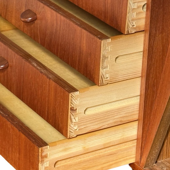 Image 1 of Ca. 1960’s - Danish secretary with mirror and extendable desk - Teak wood