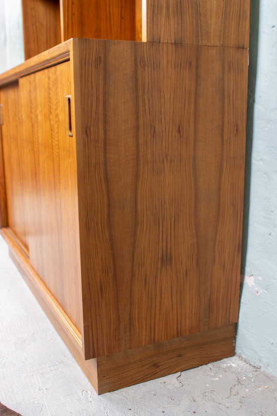Image 1 of Vintage teak and walnut bookcase, highboard, chest of drawers, mid-century modern, 1960s