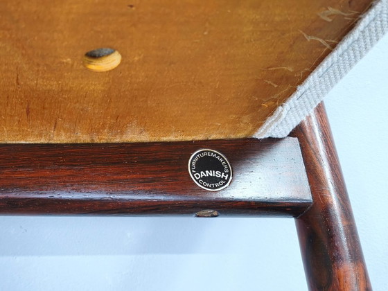 Image 1 of Deense poef van palissanderhout van Spottrup, jaren 60.