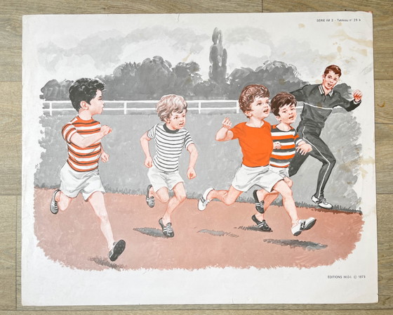 Vintage French MDI school poster, 1970: Dog, cat / School run – Art Prints (photo 2 of 13)