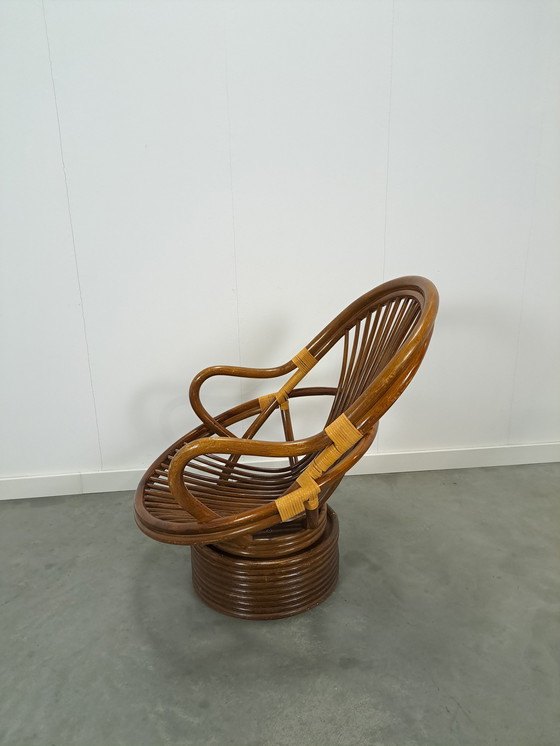 Image 1 of Rotan Manou Draai Stoel Vintage