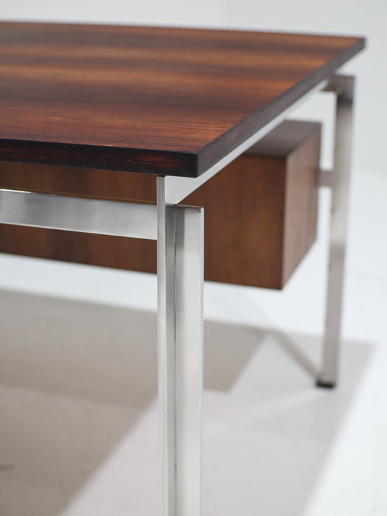 Zeldzaam Bureau Poul Kjaerholm Staal Palissander Deens Jaren '50 – Wood (photo 6 of 23)