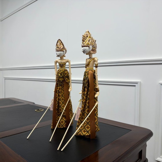 Antique Indonesian Wayang Golek shadow puppets – Decorative Objects, Textile, Wood (photo 3 of 8)
