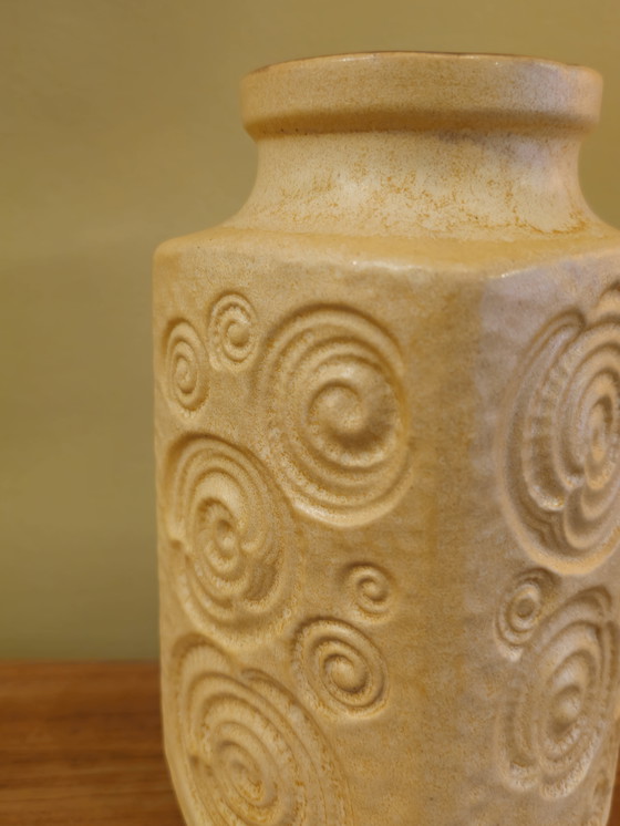 Image 1 of Vintage West Germany Vase Spiral Motif Sand