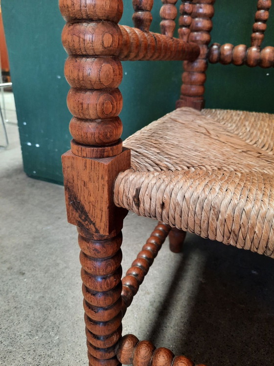 Banc bobine vintage – Bois, Osier (photo 8 of 10)