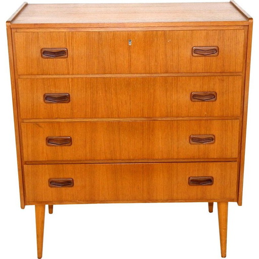 Commode scandinave vintage en teck et hêtre, Suède 1960