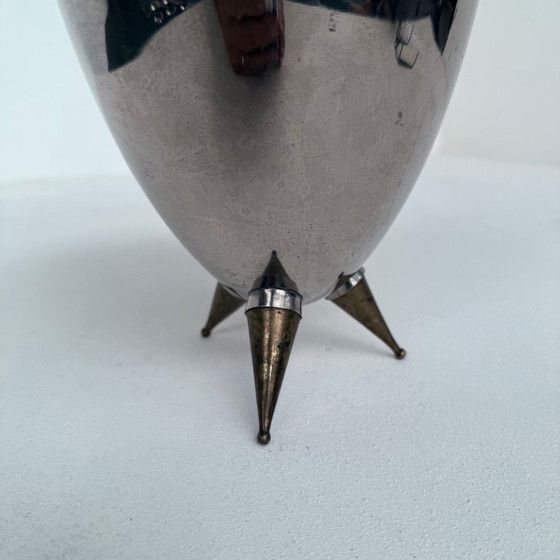 Image 1 of Refrigeratore per vino in acciaio inox con piedini in rame