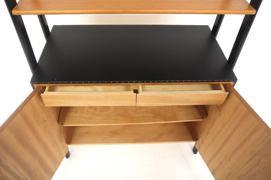 Image 1 of Bibliothèque scandinave en teck et en skaï, Suède, 1960