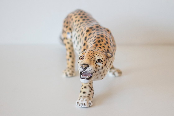 Image 1 of Leopardo Ronzan d'epoca - Ceramica dipinta a mano - Italia 1970 ca.