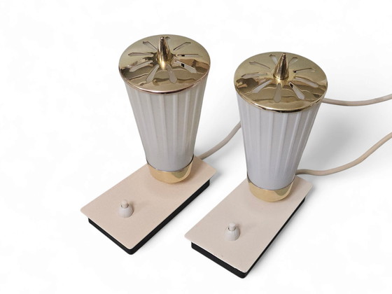 Image 1 of Pair of elegant table lamps, bedside lamps, 1950s