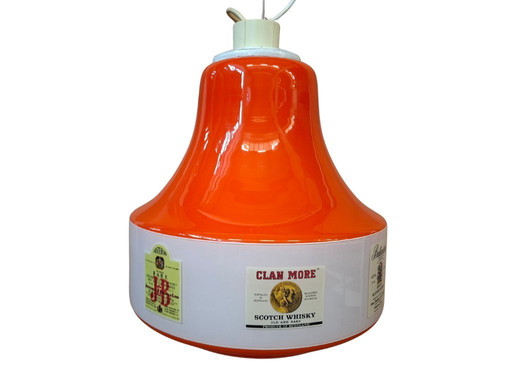 Vintage 1970s Space Age Chandelier - Orange and White - Scotch Whisky Design
