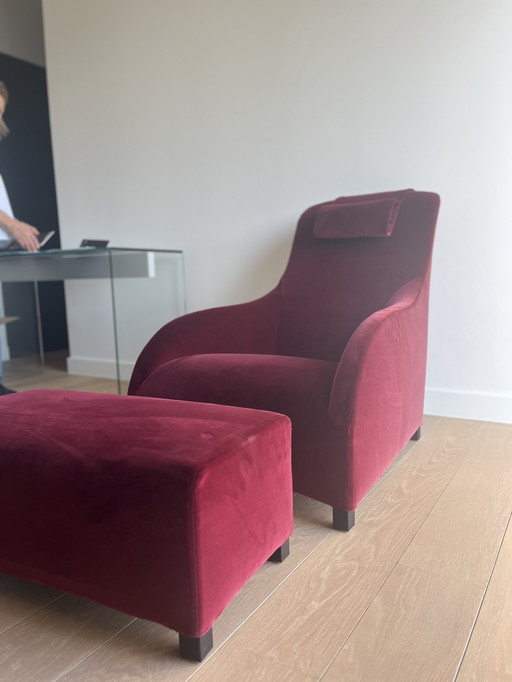 B&B Italia Kalos Armchair - Red Velvet