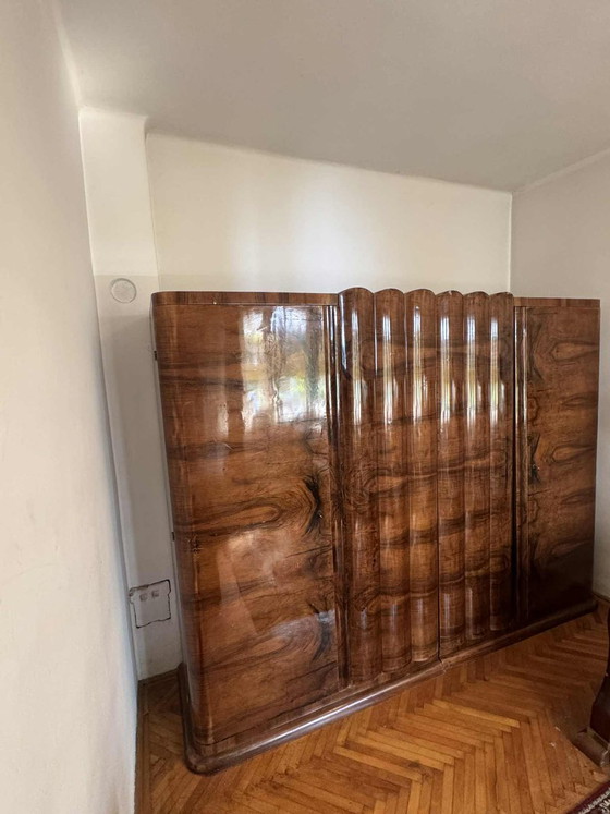 Art Deco Walnut Wardrobe, Central Europe, 1930s (photo 9 of 9)