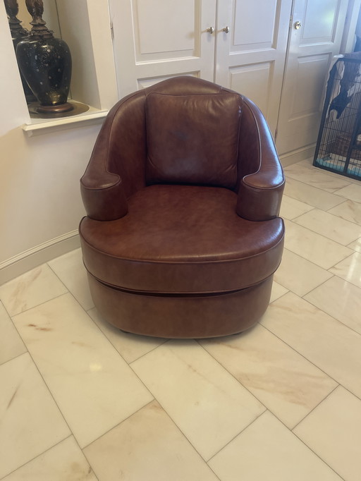 Leather Brown 1-Seater Sofa