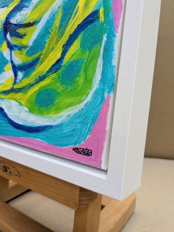 Image 1 of ST IVES PORTHMEOR BEACH 3 ACRYLIC PAINTING SEASCAPE CANVAS NIGEL WATERS FRAMED