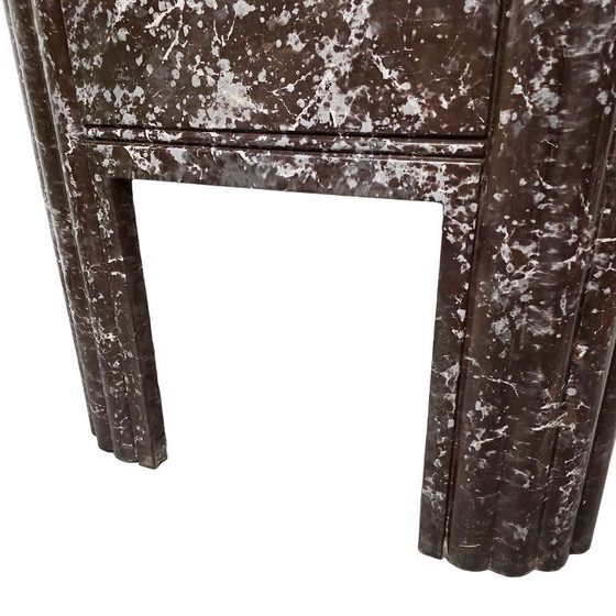 Image 1 of French Art Deco faux marble mantelpiece, circa 1920