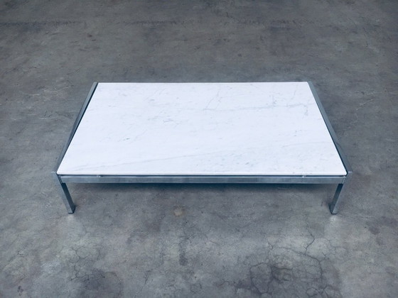 Image 1 of Postmodern Design Carrara Marble Low Coffee Table, Italy 1970's