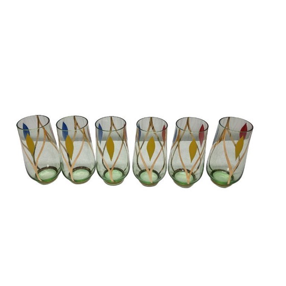 Image 1 of 6 vintage Italiaanse glazen