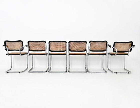 Dining Chairs Style B32 by Marcel Breuer Set of 6 – Metal, Rattan (photo 5 of 10)