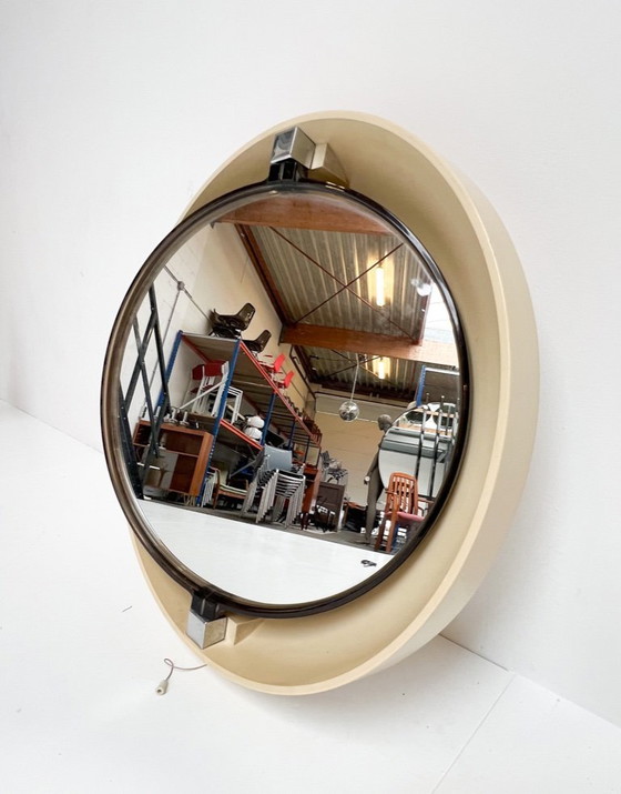 Image 1 of Rond verlichte A41 designspiegel van Allibert, 1970's