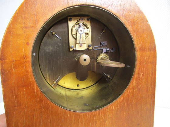 Image 1 of Art Deco burr walnut table clock