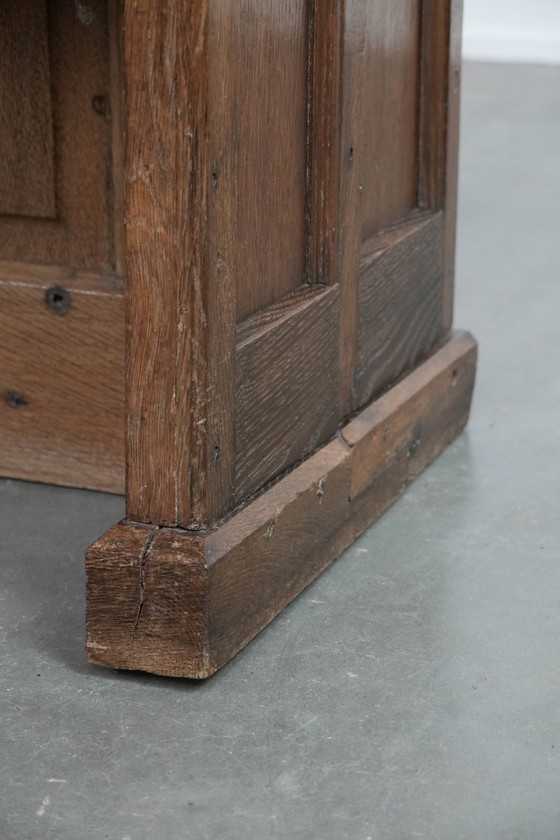 Image 1 of Antico banco da chiesa in quercia in stile gotico con bellissime incisioni