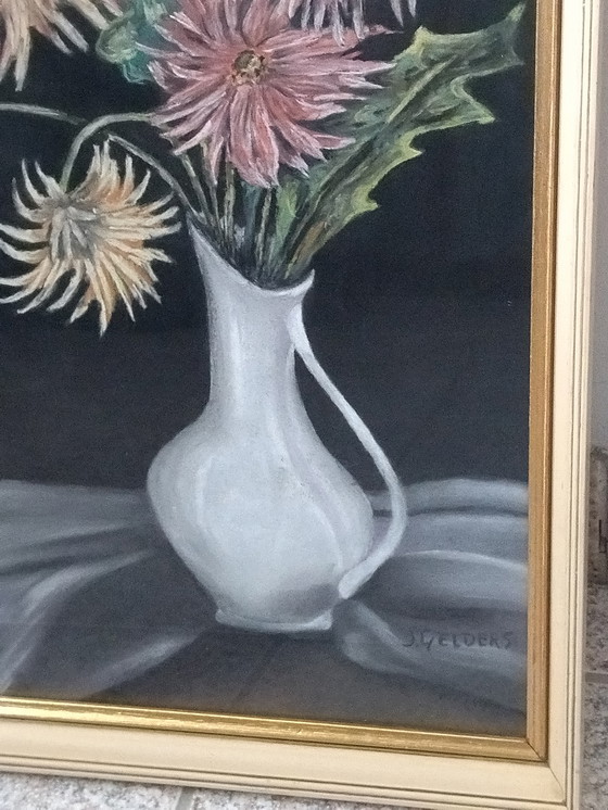 Image 1 of Pastel - Still Life with Flowers by J. Gelders
