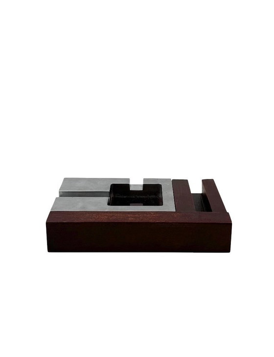 Image 1 of Cenicero de caoba moderno de mediados de siglo, Alfred Dunhill Italia Años 70
