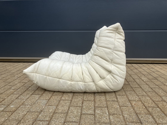 Image 1 of 100% autentico Ligne Roset Togo 1 posto, pelle bianco sporco '87