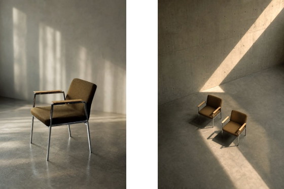 Sedia da conferenza vintage in stile Mid-Century Modern tedesca, marrone, di Drabert, anni '70. (photo 8 of 17)