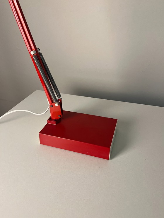 Image 1 of Vintage 1980s Red Articulated Architect Lamp