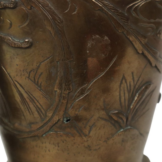 Image 1 of Pair of Japanese Bronze Vases