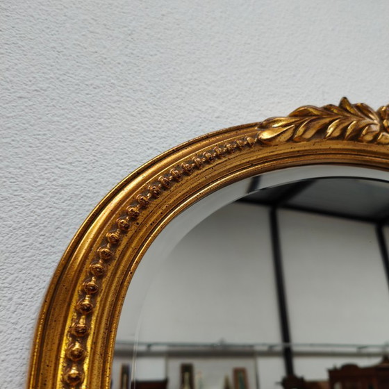 Image 1 of Miroir sur pied DeKnudt vintage doré de style Hollywood Regency