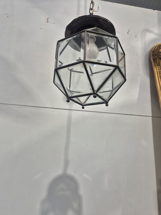 Amsterdam School Lantern with Cut Glass – Pendant lamps, Copper (photo 6 of 10)