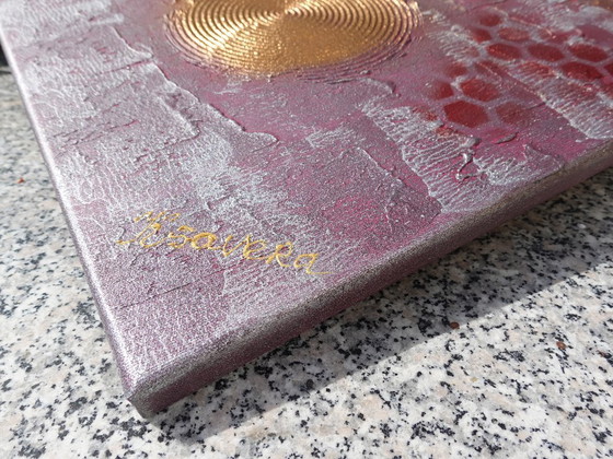 Image 1 of Abstract Paintings A1213 — Large textured Triptych