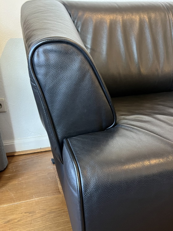 Image 1 of 2 x Rolf Benz Model 2300 2-Zits Bank Zwart Leer