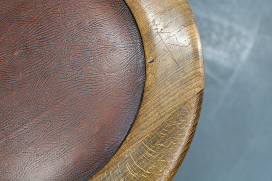 Image 1 of 1950s Piano Bentwood Beech Stool, Czechoslovakia