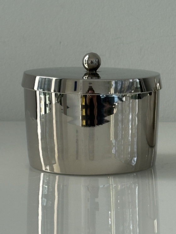 Image 1 of Ensemble de deux boîtes rondes en acier inoxydable