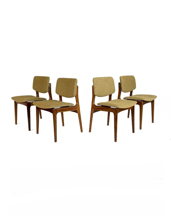 Image 1 of 4 chaises de salle à manger danoises restaurées des années 60