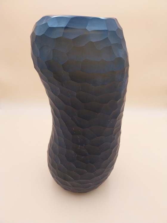 Image 1 of 1 x kunstzinnige glazen vaas abstracte vorm rookglas 