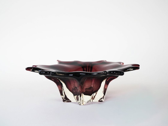 Image 1 of Plat en verre, design italien, années 1970, fabriqué en Italie