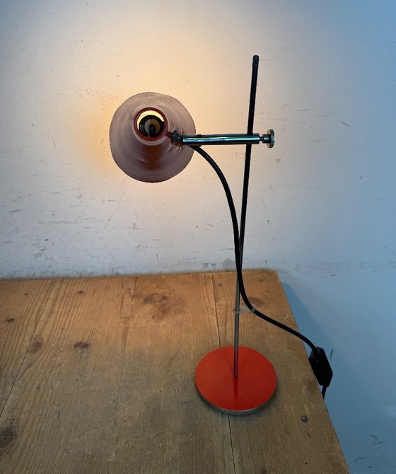 Image 1 of Vintage Red Table Lamp by Josef Hůrka for Lidokov, 1960s
