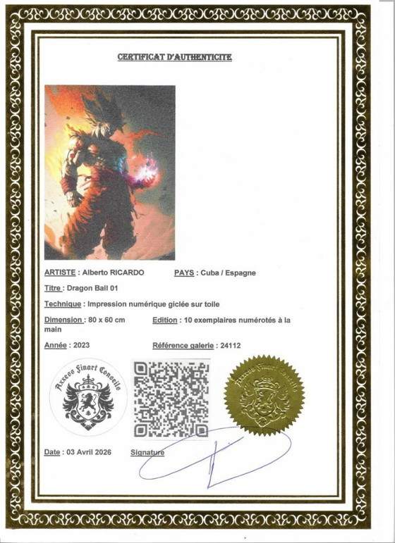 Alberto Ricardo - Dragon Ball 1 - Artist's Lithograph – Lithographs & prints, Canvas (photo 4 of 12)