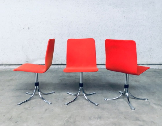 Image 1 of Brabantia Home Steel 3er-Set Esszimmerstühle, Niederlande, 1970er