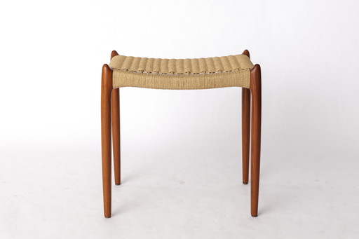 Rare Niels Otto Møller Ottoman Model 78A – Danish Teak & Danish Cord, 1960s Mid-Century Modern Footstool