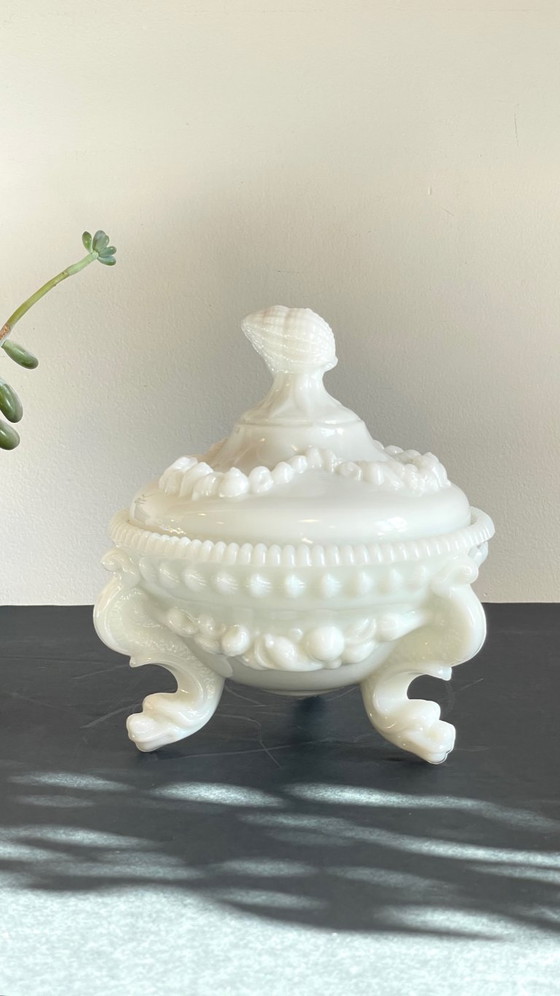 Image 1 of Vintage opaline glass candy dish